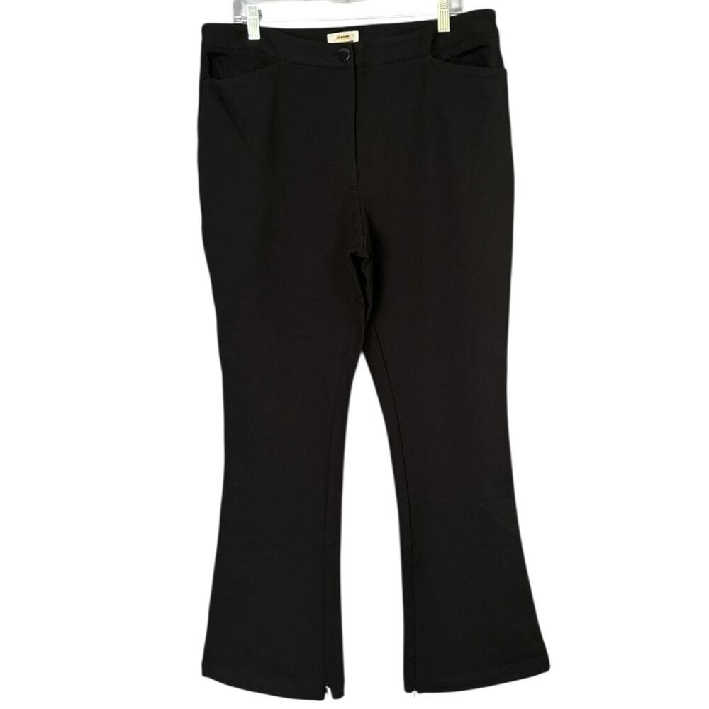 Maeve Boot-Cut Ponte Pant Women's 16 Black Hidden Hem Zipper Classic Career NEW